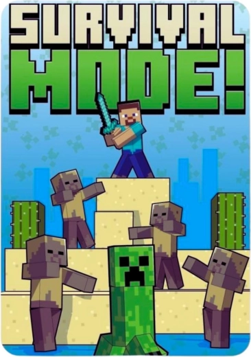 Flísová deka Minecraft 100 × 140 cm - 1 kus