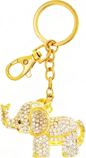Zlatý přívěsek na klíče slon Deluxe