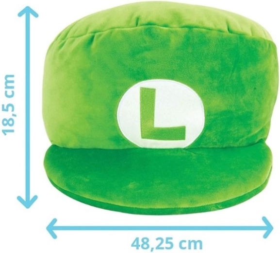 TOMY Nintendo Super Mario plyšová čepice Luigi