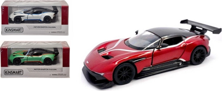 Kinsmart Aston Martin Vulcan 1:38 – kovový model auta s pull-back pohonem
