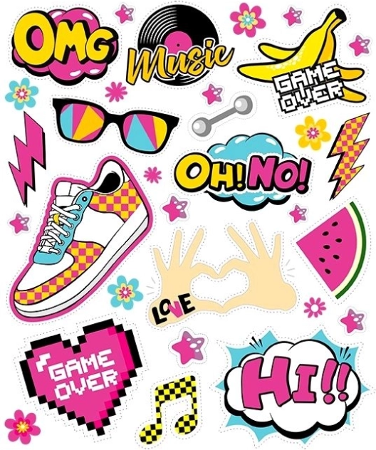 Nažehlovací nášivky OMG – velký arch 20 × 30 cm