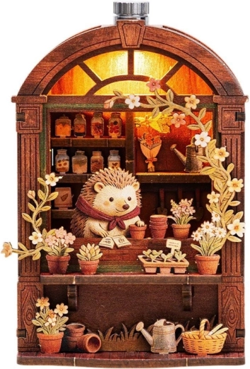 2Kids Toys 3D dřevěná skládačka magnet ježkovo květinářství