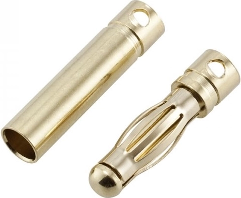 Pozlacené banánkové konektory 4 mm (dlouhé) - 1 kus