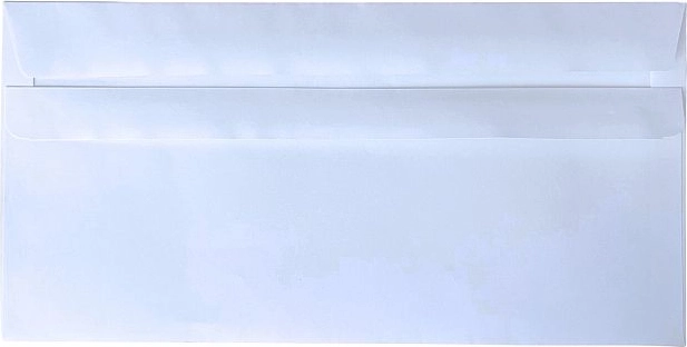 Obálka DL samolepicí bez okénka, bílé papírové obálky 110 × 220 mm (50 ks)