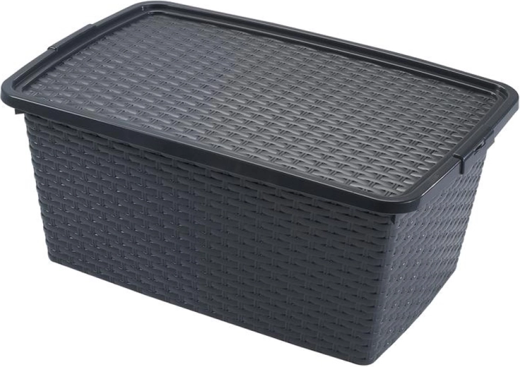 Heidrun plastový úložný box s víkem ratan 40 l