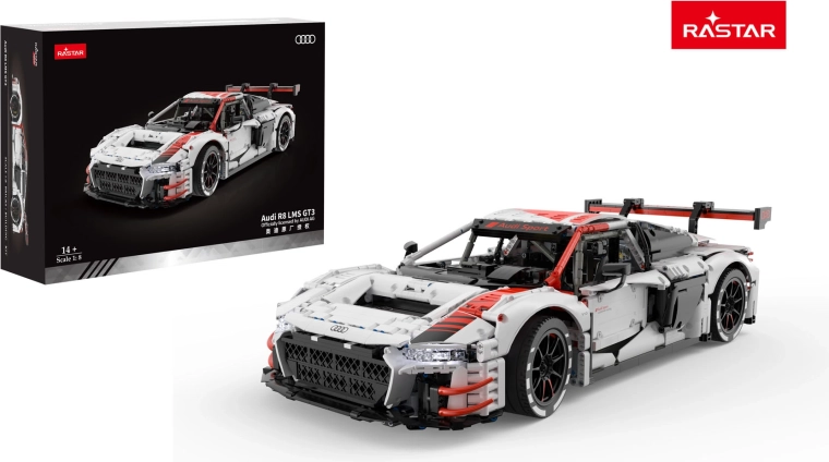 Stavebnice modelu auta RASTAR Audi R8 LMS GT3 1:8 bílá