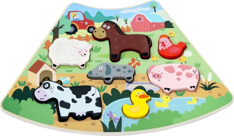 2Kids Toys dřevěné propojitelné puzzle Veselá farma