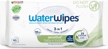 Vlhčené ubrousky WATERWIPES Baby & Toddler 3 v 1, 60 ks