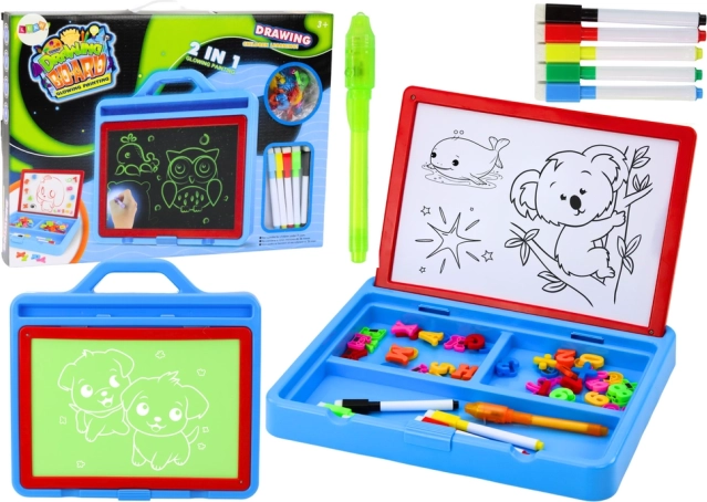 Magnetická kreslicí tabule 2v1 s malováním světlem