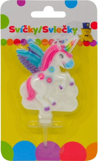 Narozeninová svíčka s jednorožcem a držákem