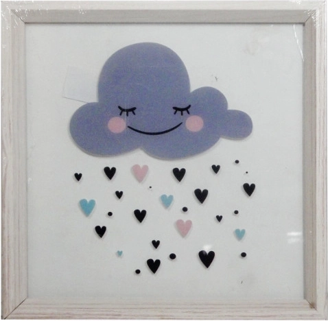 Obraz s úsměvnatým mráčkem 30 × 30 cm v rámu