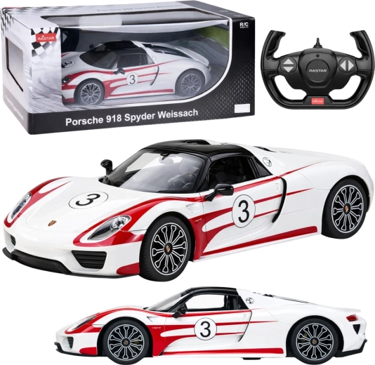 RC auto Porsche 918 Spyder Weissach 1:14 bílá – Rastar
