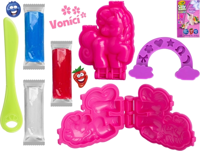Crayola voňavá tvarovací hmota s jednorožci, sada 3×28 g
