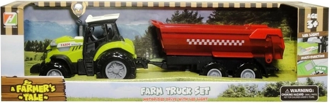 Traktor s přívěsem se světlem a zvukem