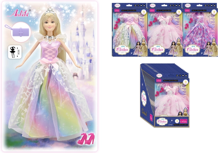 Klasické princeznovské šaty pro panenky 30 cm SPARKYS (více variant)