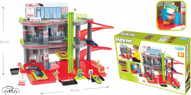 Mochtoys třípatrová garáž s autíčkem