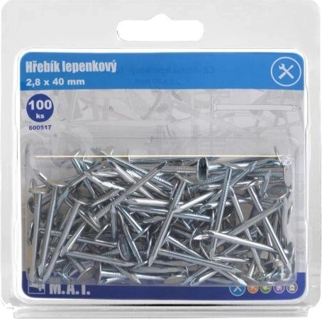Lepenkové hřebíky 40 × 2,8 mm pozinkované (100 ks)