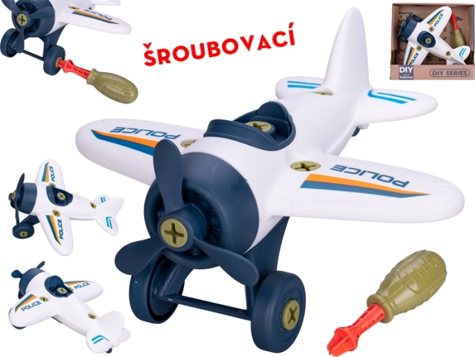 Šroubovací letadlo pro děti 18 cm s dětským šroubovákem