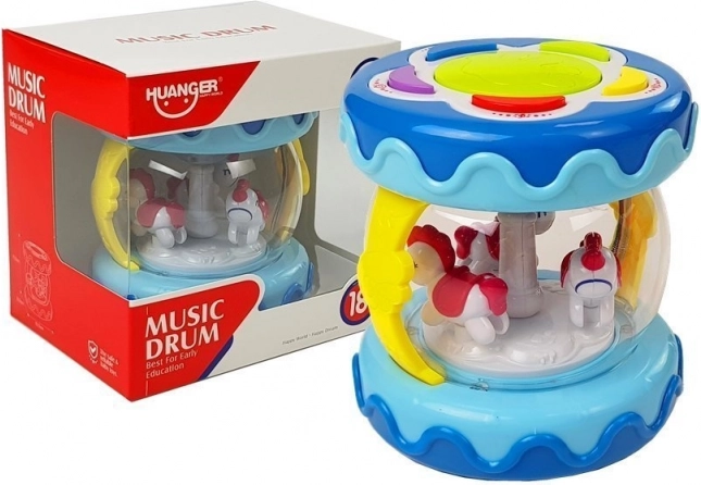 Interaktivní hudební bubínek s kolotočem Zvuky zvířat