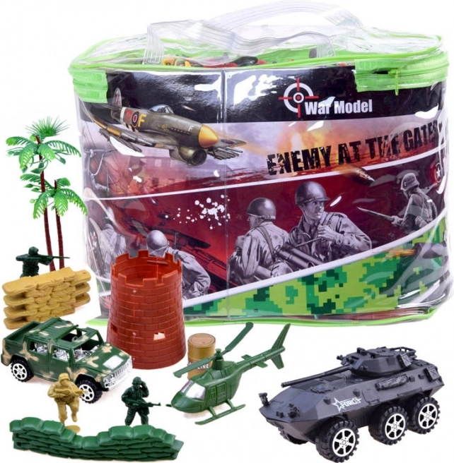 Velká sada vojenské hračky s tanky a vojáčky