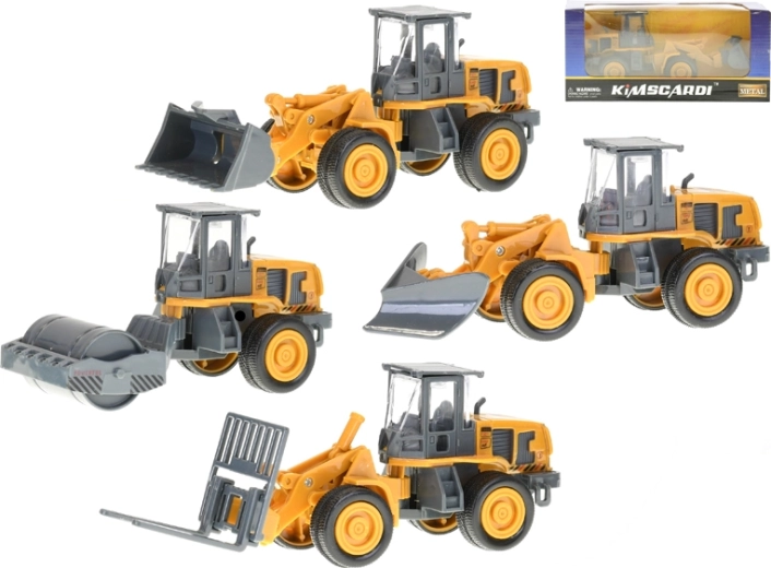 Kovové stavební auto 12–15 cm s volným pohonem, 4 druhy