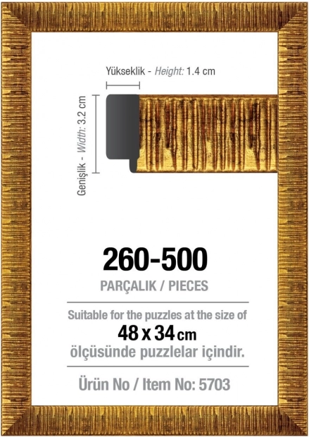 ART PUZZLE rám na puzzle 48 × 34 cm zlatý, pro 500 dílků