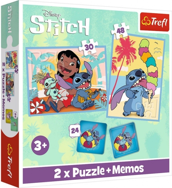 Puzzle 2 v 1 a pexeso Lilo & Stitch Veselý den Disney Trefl