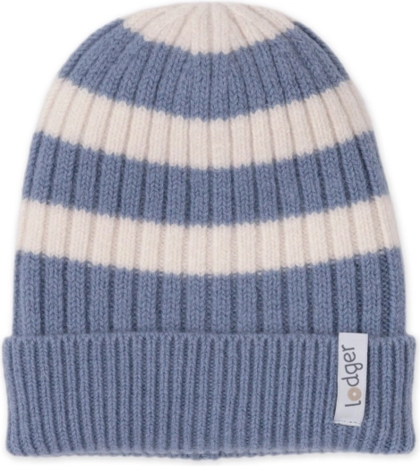 Lodger merino čepice stripe stone (3–6 měsíců)
