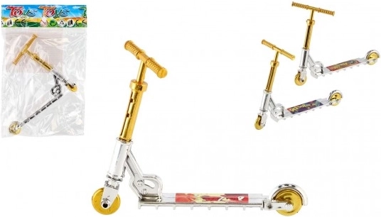 Mini prstová koloběžka plastová 10 cm s různými barvami