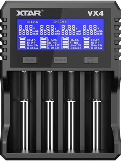 Univerzální nabíječka akumulátorů XTAR VX4 v2 pro Li-ion/Ni-MH/LiFePO4