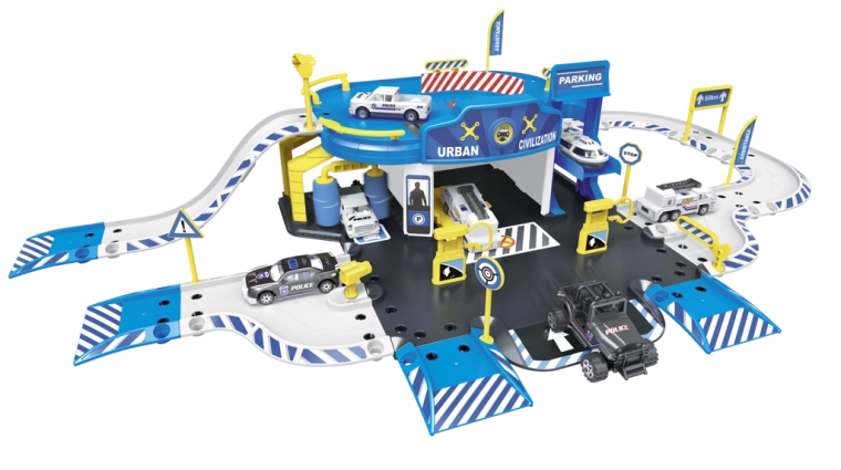 Policejní stanice s garáží a vrtulníkem pro děti