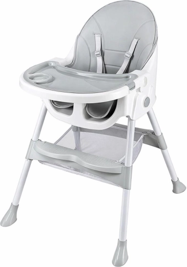 Dětská jídelní židlička Baby Mix Nora – Pudrově šedá