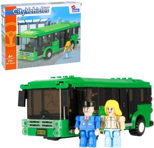 Stavebnice městský autobus AlleBlox s figurkami (221 dílků)