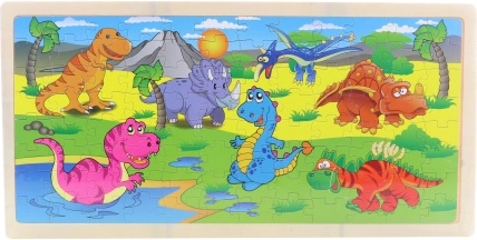 Dřevěné puzzle dinosauři 96 dílků