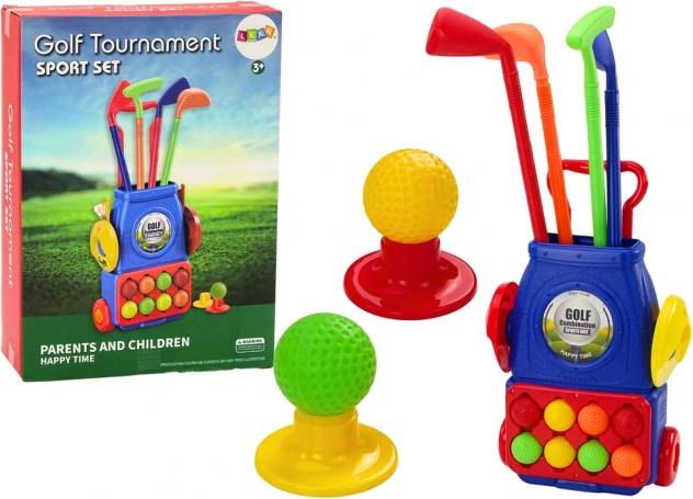 Dětská sada na mini golf s vozíkem na kolečkách