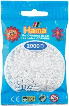 Hama mini zažehlovací korálky bílé 2000 ks