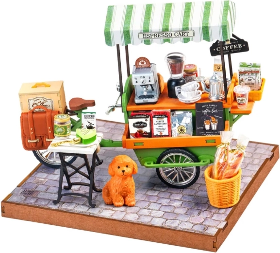 RoboTime 3D dřevěná skládačka – kávový vozík