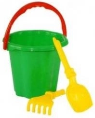 Sada na písek s kyblíkem, lopatkou a hráběmi