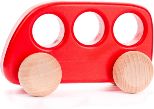 Dřevěný červený autobus Bajor