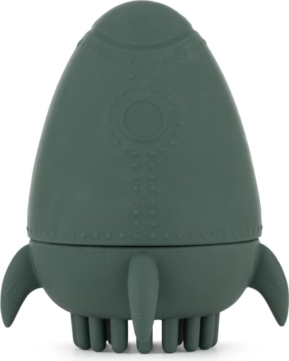 Petite&Mars silikonová hračka do vody s kartáčkem Splashy Rocket intense ochre 6m+