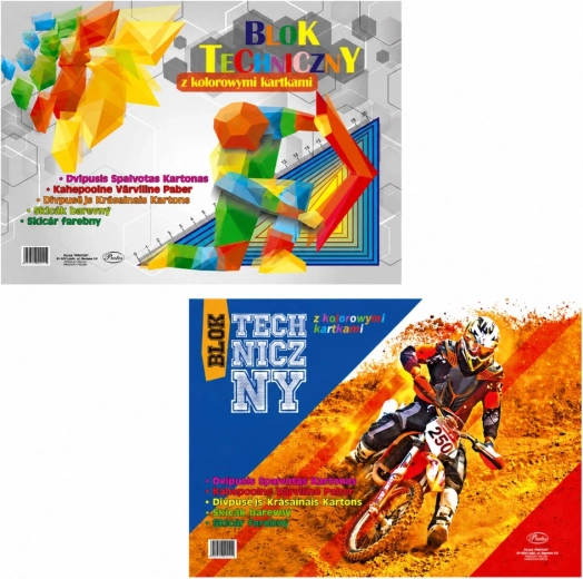 Protos barevný technický blok A3, 8 listů, 120 g/m²