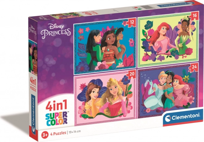 Clementoni puzzle Disney princezny 4v1