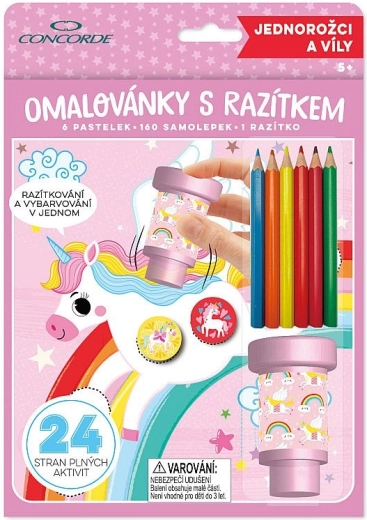 Omalovánky s razítkem CONCORDE jednorožci a víly