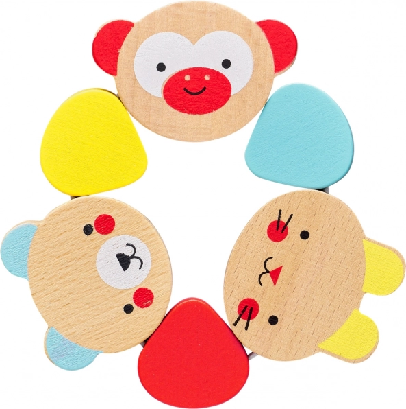 Dřevěné kousátko se zvířátky pro děti