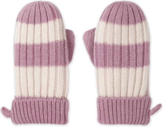 Lodger merino rukavice stripe mauve vel. 1–2 roky