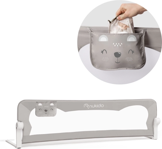 Dětská zábrana na postel 150 × 42 × 35 cm Nukido šedá