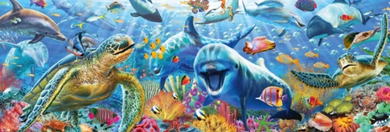 Panoramatické puzzle Mořský život 150 dílků