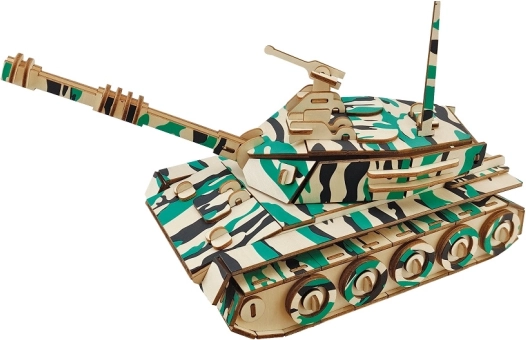Woodcraft dřevěné 3D puzzle – velký tank