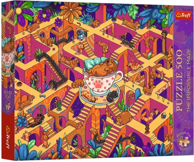 Puzzle Premium Plus 500 The impossible maze: Wesołe jamniki