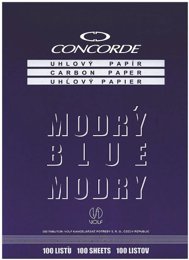 Uhlový papír CONCORDE A4, modrý, 100 listů